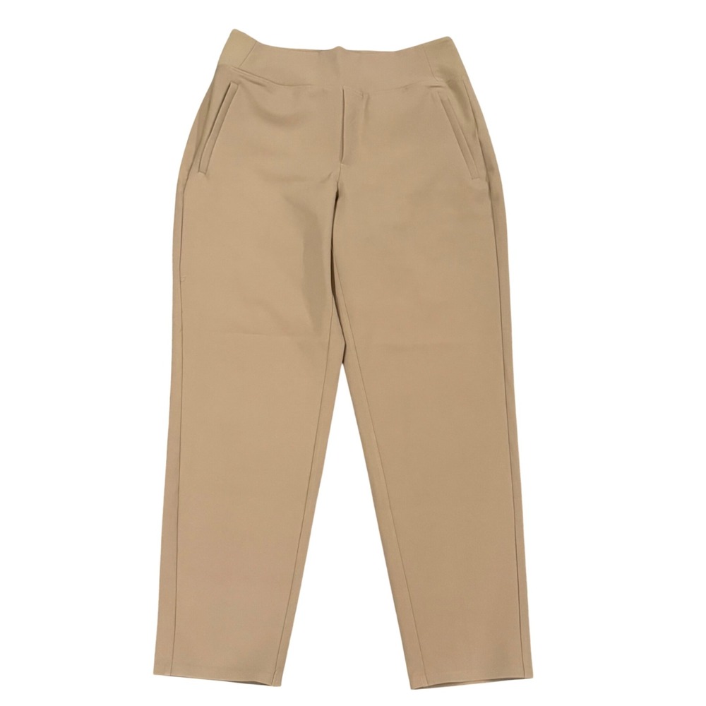 Athleta Brooklyn Ankle Pants Tan Khaki Tapered Leg High Rise Trousers Womens 8